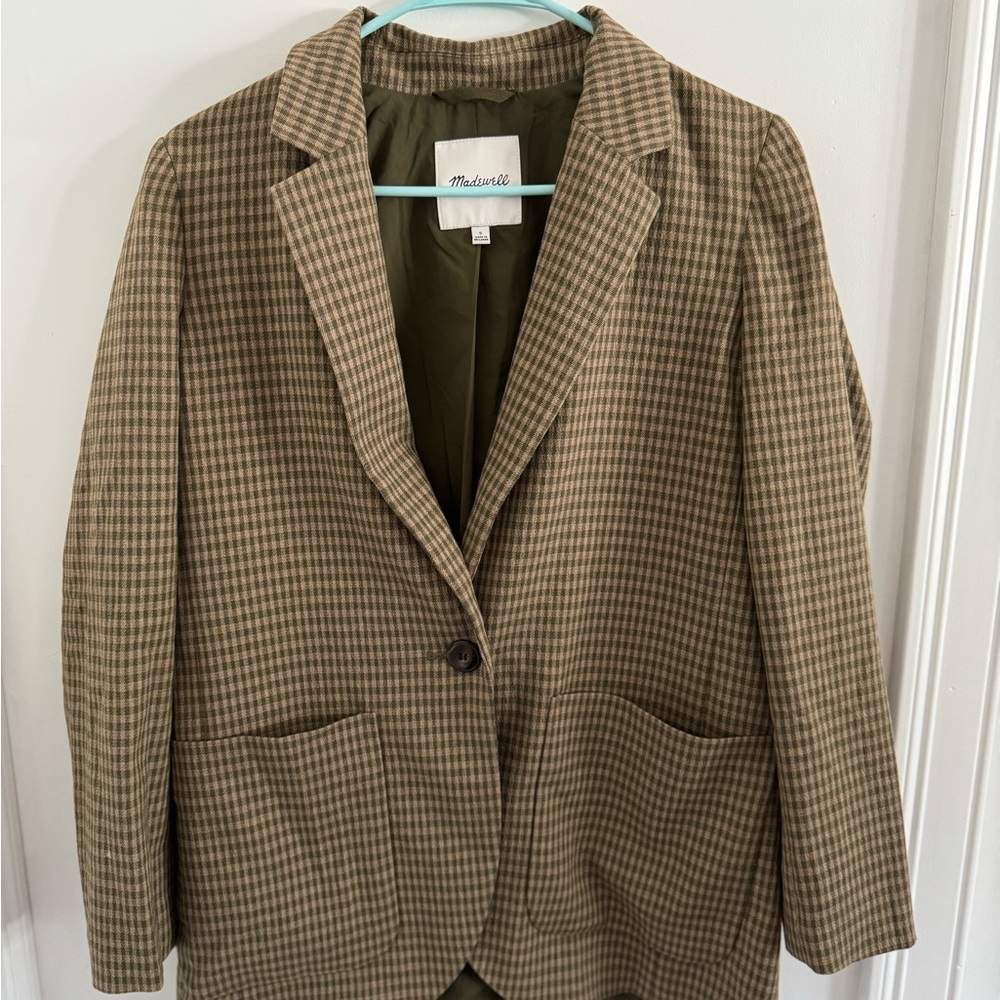 Madewell Oversized Larsen Blazer in Houndstooth